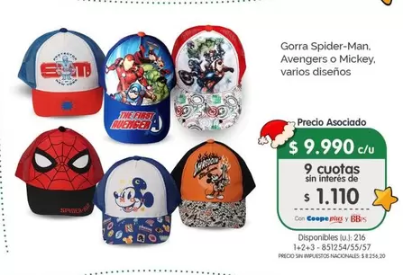 Avengers - Gorra Spider-Man, o Mickey