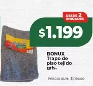 Bonux - Trapo de piso tejido gris