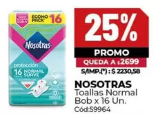 Nosotras - Toallas Normal Bob x 16 Un.
