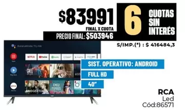 RCA - Led Cód:86571