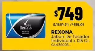 Rexona - Jabón De Tocador Individual x 125 Gr.