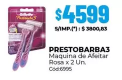 Gillette - PRESTOBARBA3 Maquina de Afeitar