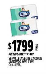 Elite - SERVILLETAS x 100 UN
