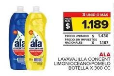 Ala - Lavavajilla Concent Limon/Oceano/Pomelo