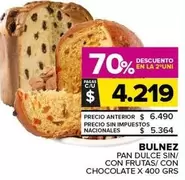 Bulnez - Pan Dulce Sin/ Con Frutas/Con Chocolate