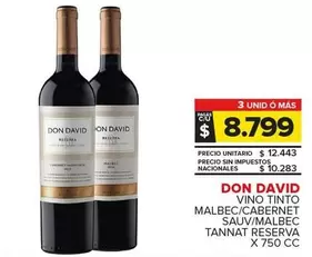 Don David - Vino Tinto Malbec/Cabernet Sauv/Malbec Tannat Reserva