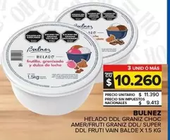 Bulnez - Helado Ddl Graniz Choc Amer/Fruti Graniz Ddl/Super Ddl Fruti Vain Balde