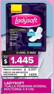 Ladysoft - Toalla Femenina Normal Nocturna