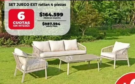 SET JUEGO EXT rattan 4 piezas