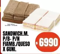 X$ - SANDWICH.M. P/B- P/N FIAMB./QUESO X 6UNI.
