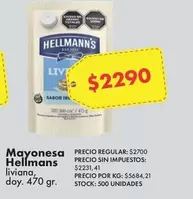 Hellmann's - Mayonesa liviana