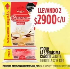 La Serenísima - YOGUR CLASICO VAINILLA O FRUTILLA