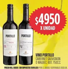 Portillo - CABERNET SAUVIGNON O MALBEC
