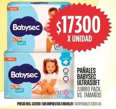Babysec - PAÑALES ULTRASOFT JUMBO PACK, VS. TAMANOS