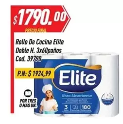 Elite - Rollo De Cocina Doble H. 3x60paños Cod. 397,90