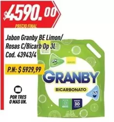 Granby - BE Limon/ Rosas C/Bicarb Dp 3L Cod. 43943/4