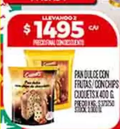 Cuquets - PAN DULCE CON FRUTAS / CON CHIPS