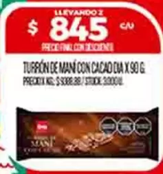 Dia - TURRIÓN DE MANI CON CACAO DIA X 90 G