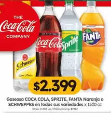 Coca cola - COCA COLA, SPRITE, FANTA Naranja o SCHWEPPES