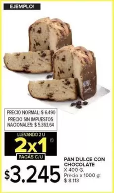 X$ - PAN DULCE CON CHOCOLATE
