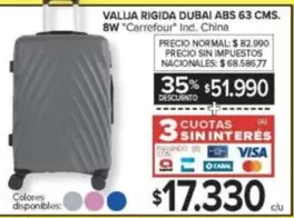 Carrefour - VALIJA RIGIDA DUBAI ABS 63 CMS. 8W