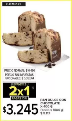 X$ - PAN DULCE CON CHOCOLATE