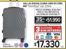 Carrefour - VALIJA RIGIDA DUBAI ABS 63 CMS