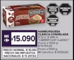 X$ - HAMBURGUESA CLASICA CONGELADA
