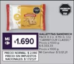 Carrefour - GALLETITAS SANDWICH