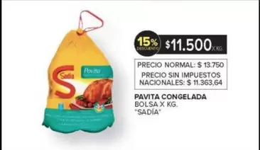 Sadia - PAVITA CONGELADA