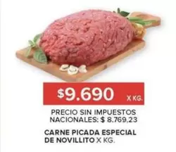 X$ - CARNE PICADA ESPECIAL DE NOVILLITO