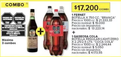 Coca cola - FERNET + GASEOSA COLA