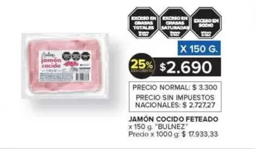 X$ - JAMÓN COCIDO FETEADO