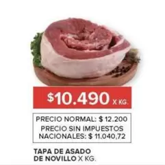 X$ - TAPA DE ASADO DE NOVILLO X KG.
