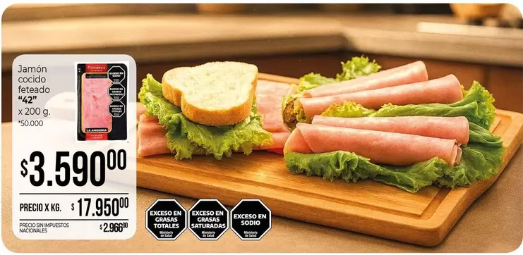 42 - Jamón cocido feteado