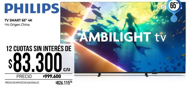 Philips - TV SMART 65" 4K