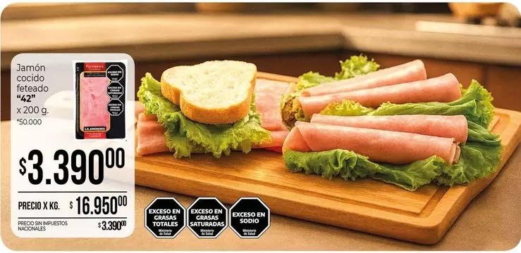 42 - Jamón cocido fetado