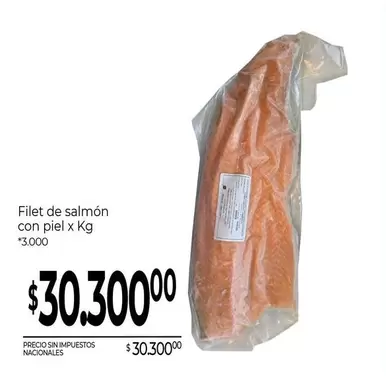 X$ - Filet de salmón con piel x Kg