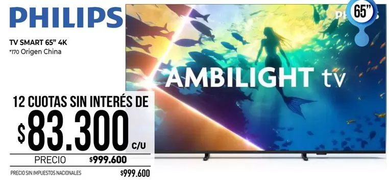 Philips - TV SMART 65" 4K