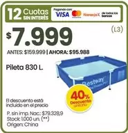 Bestway - Pileta 830 L