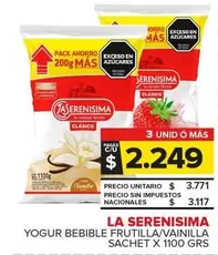 La Serenísima - Yogur Bebible Frutilla/Vainilla 
