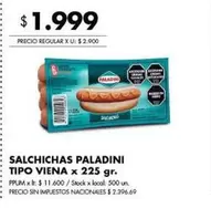 X$ - SALCHICHAS PALADINI TIPO VIENA