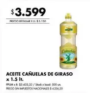 cañuelas - ACEITE CAÑUELAS DE GIRASO