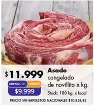 X$ - Asado congelado de novillito x kg