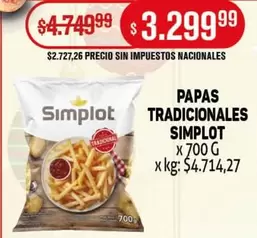 X$ - PAPAS TRADICIONALES