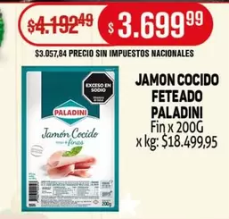 Paladini - JAMON COCIDO FETEADO