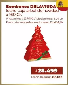 Delaviuda - leche caja árbol de navidad