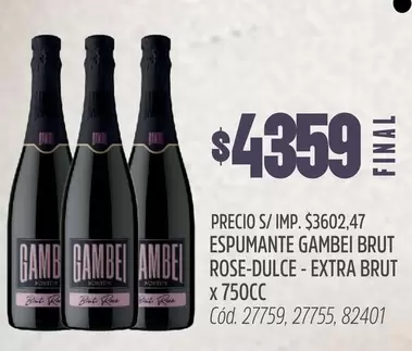 X$ - ESPUMANTE BRUT ROSE-DULCE - EXTRA BRUT