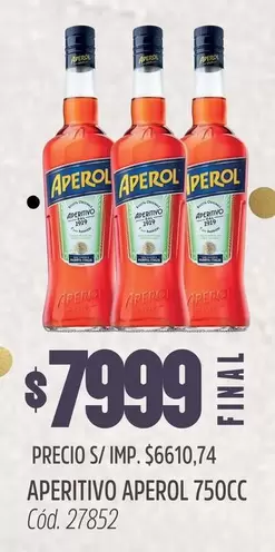 Aperol - APERITIVO 750CC