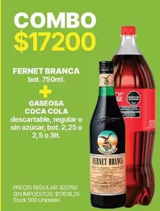 Coca cola - FERNET BRANCA + GASEOSA COCA COLA